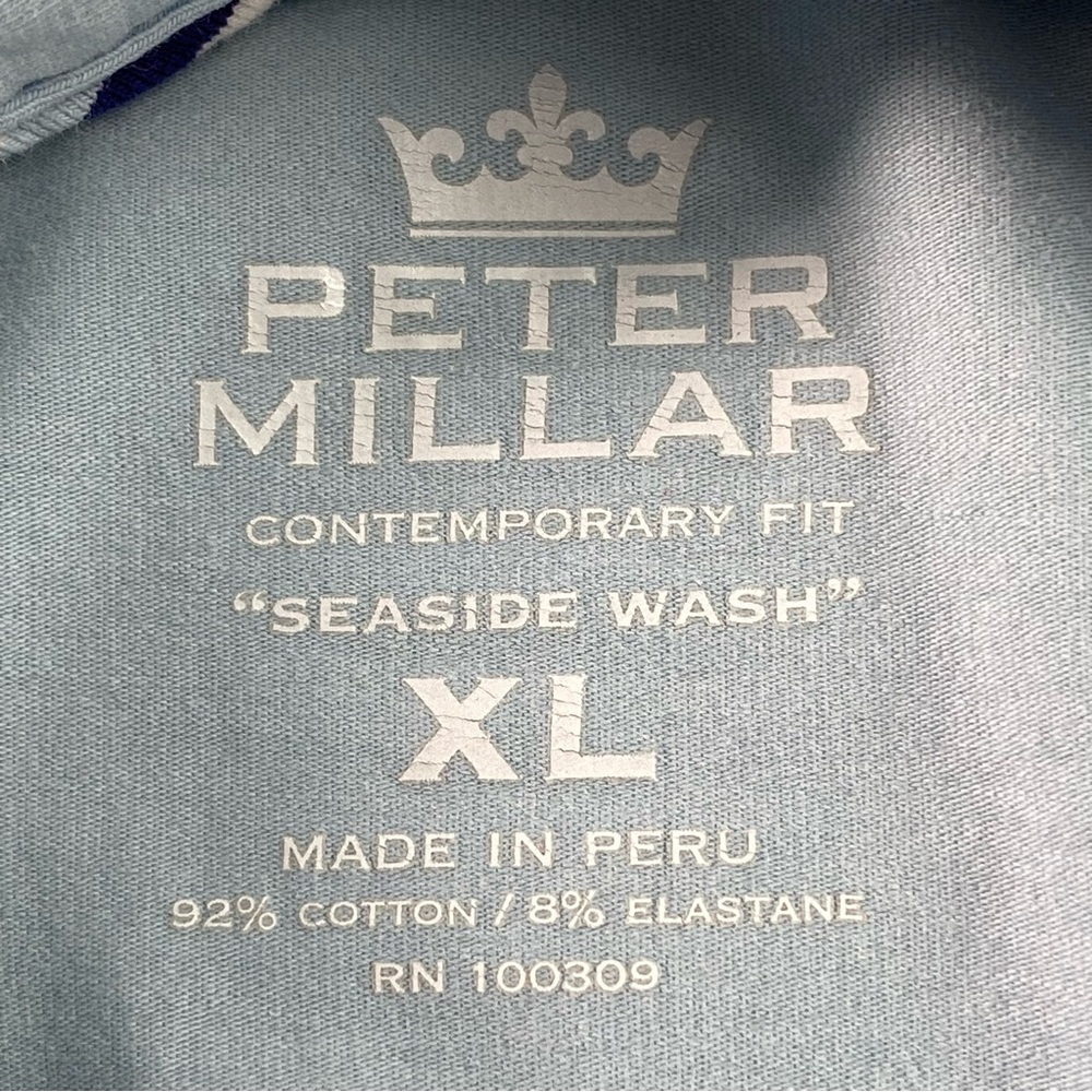 Peter Millar Mens Blue Contemporary Fit Seaside Wash Short Sleeve Polo Size XL - Picture 9 of 14